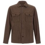 Woolrich Linen Blend Safari Overshirt Bruin