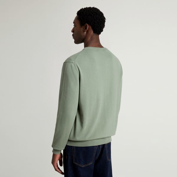 Woolrich Logo Cotton Sweater Donker Groen