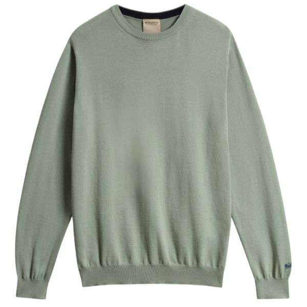 Woolrich Logo Cotton Sweater Donker Groen
