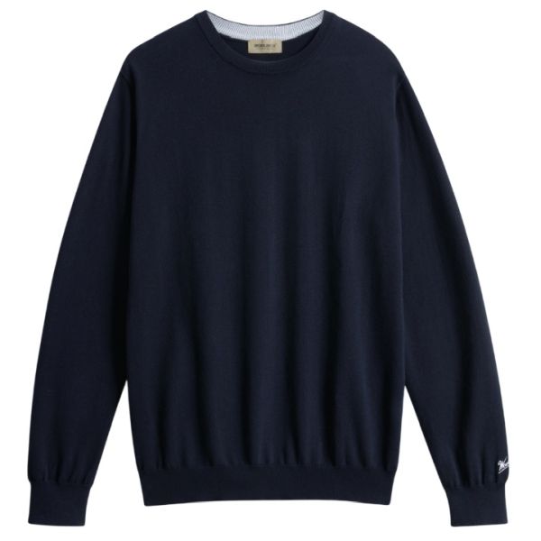 Woolrich Logo Cotton Sweater Navy