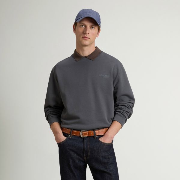 Woolrich Marco Logo Sweater Antraciet