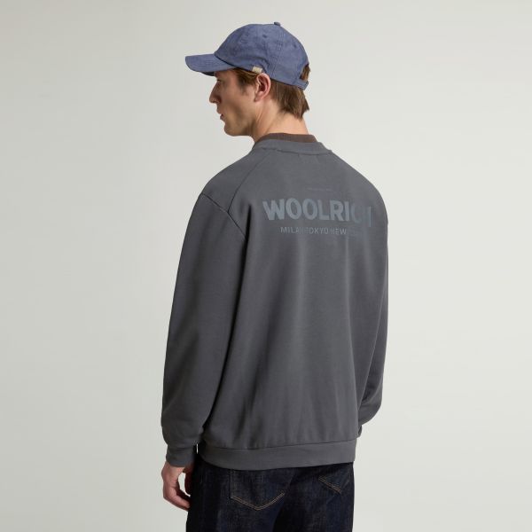 Woolrich Marco Logo Sweater Antraciet