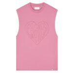 Croyez Cutout Heart Sleeveless T-shirt Roze