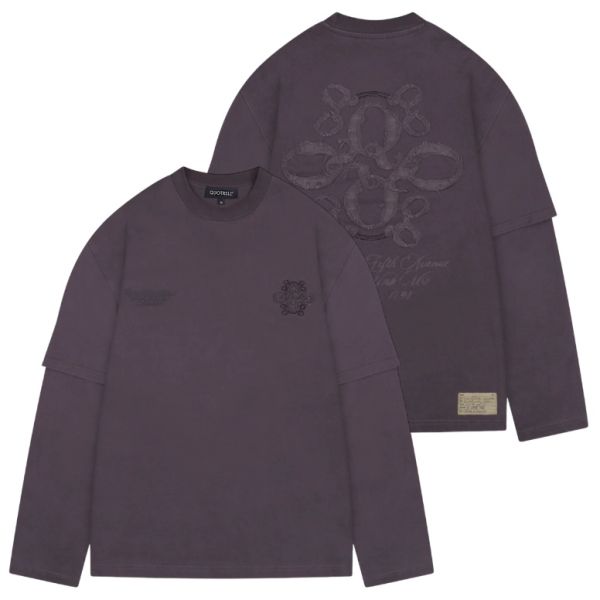 Quotrell Nicky Acid Wash Longsleeve T-shirt Antraciet