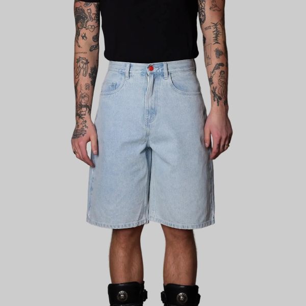 BeWider Super Loose Korte Broek Licht Blauw