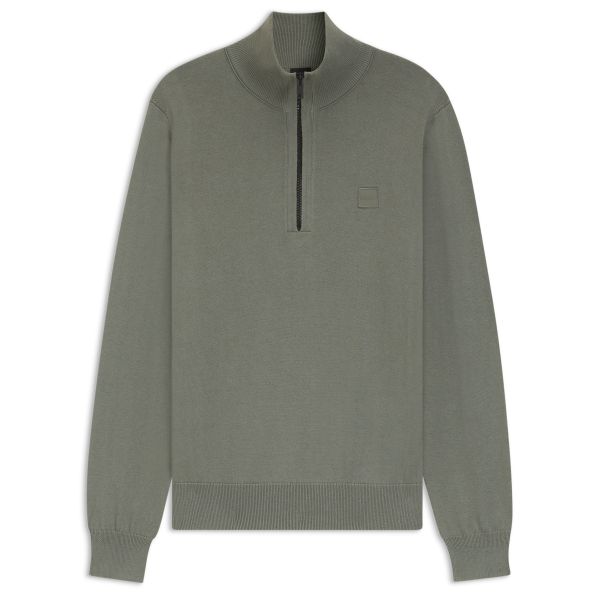 Boss Kanobix Zip Mock Sweater Antraciet