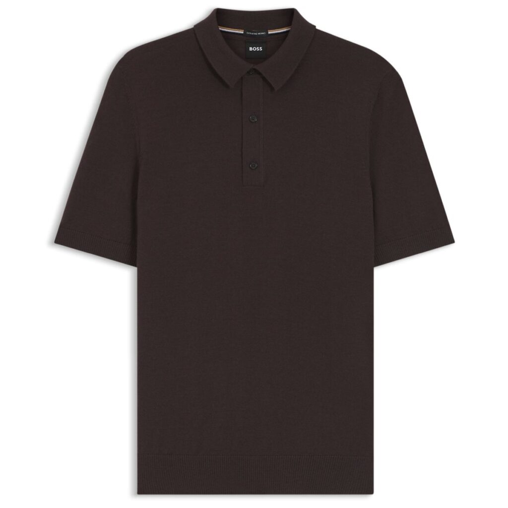 Boss Nolano Knitted Polo Bruin