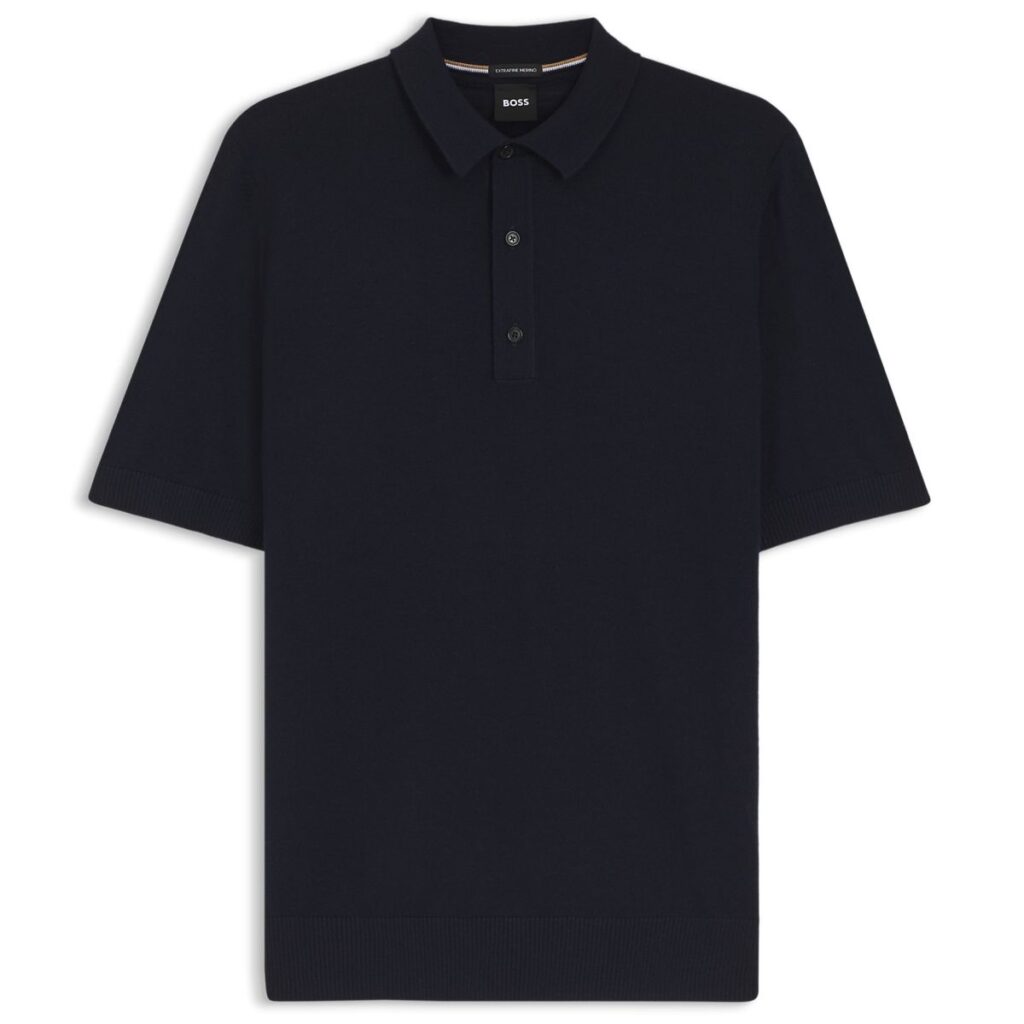 Boss Nolano Knitted Polo Navy