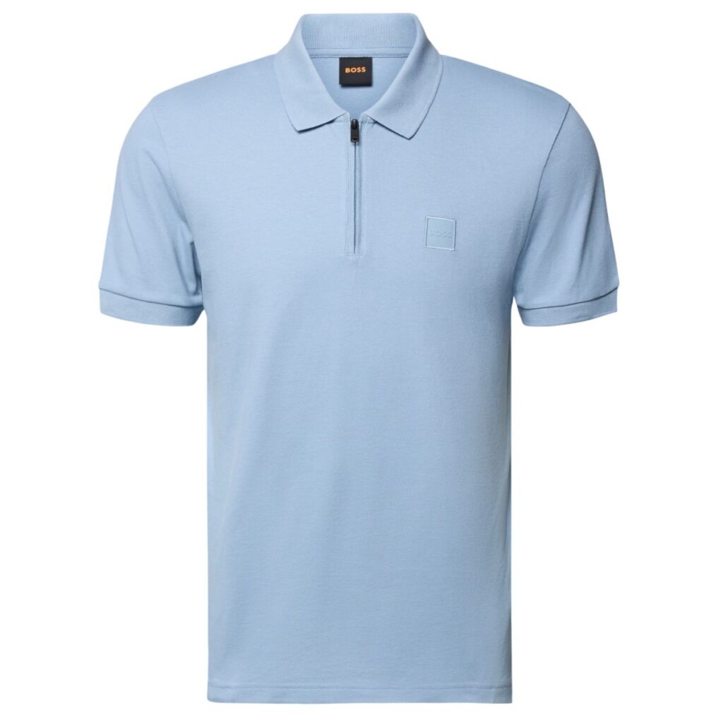 Boss Passerzip Polo Licht Blauw
