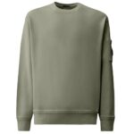 CP Company Cotton Diagonal Fleece Resist Dyed Lens Sweater Licht Blauw