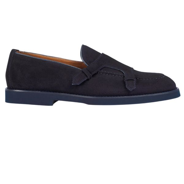 Doucal's Adler Patta Double Buckle Moccasin Navy