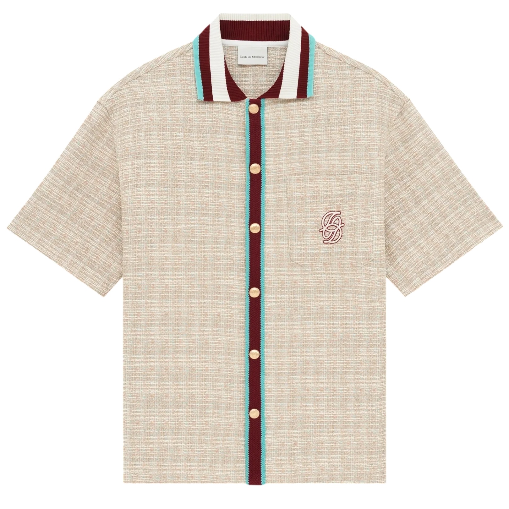 Drôle De Monsieur en Tweed D Miroir Overhemd Beige