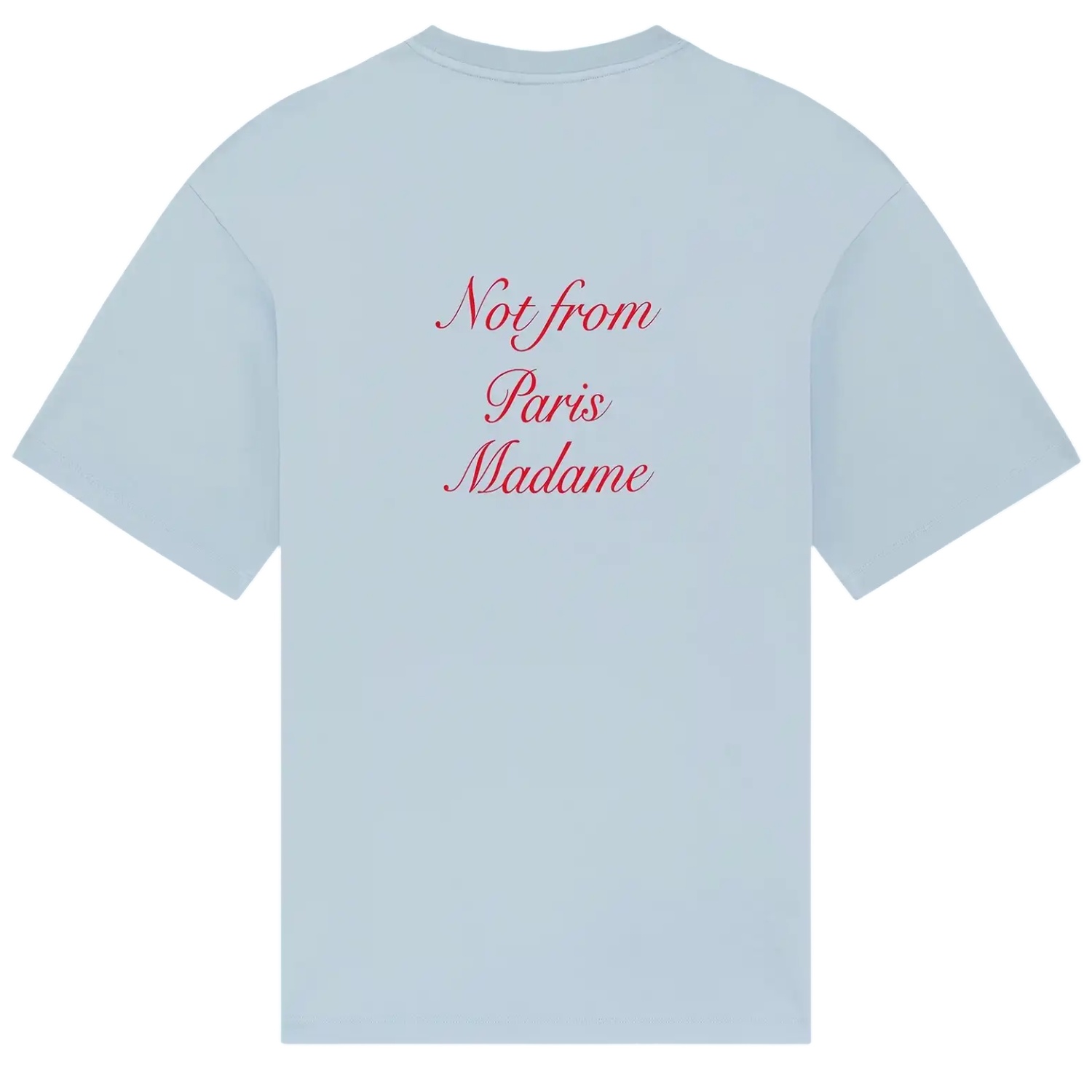 Drôle De Monsieur Slogan Calligraphy T-shirt Licht Blauw