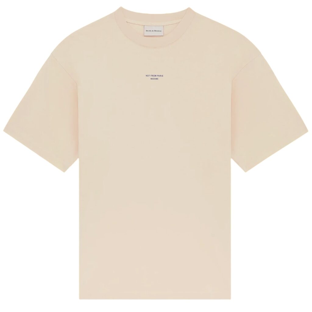Drôle De Monsieur Slogan Classique T-shirt Beige
