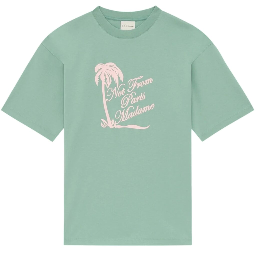 Drôle De Monsieur Slogan Palmiers T-shirt Licht Groen