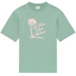 Drôle De Monsieur Slogan Palmiers T-shirt Licht Groen