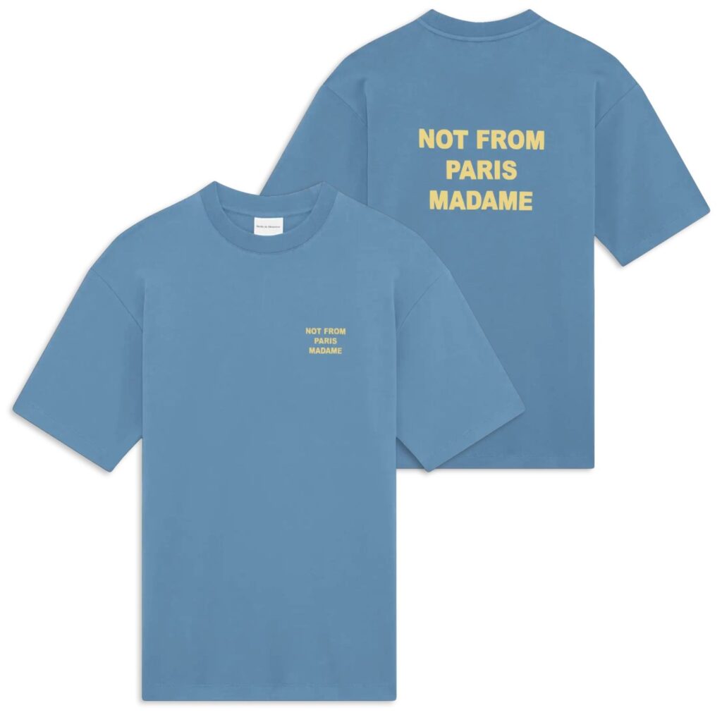 Drôle De Monsieur Slogan T-shirt Blauw