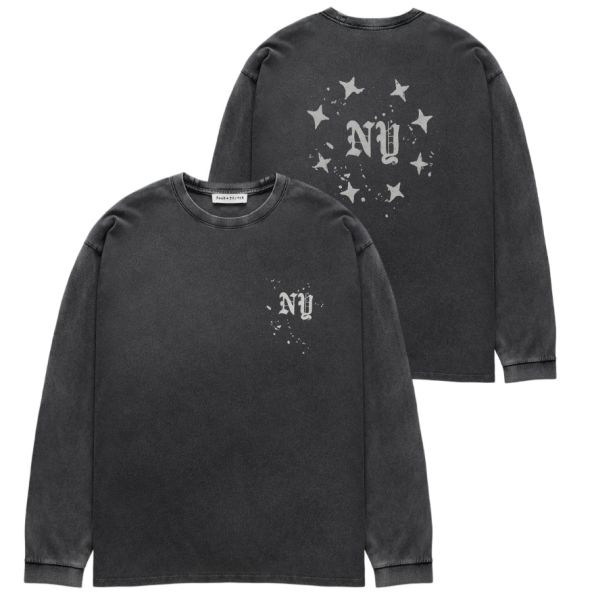 Duke + Dexter NY Paint Splatter Washed Longsleeve T-shirt Grijs