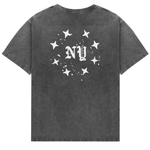 Duke + Dexter NY Paint Splatter Washed T-shirt Grijs