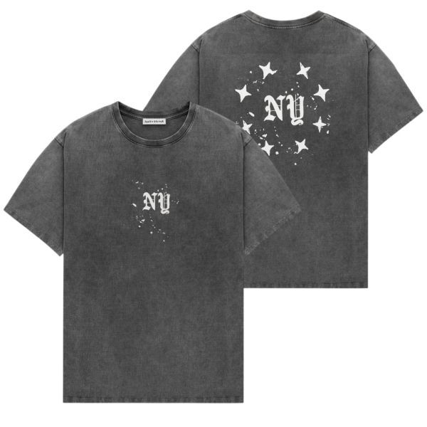 Duke + Dexter NY Paint Splatter Washed T-shirt Grijs