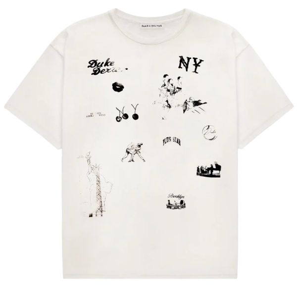 Duke + Dexter NY Sketch T-shirt Wit