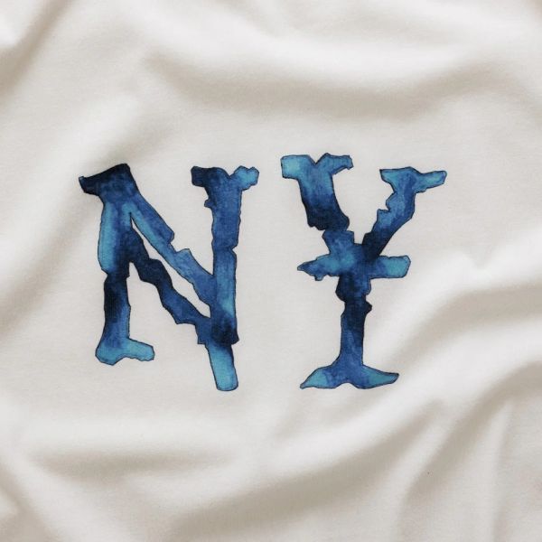 Duke + Dexter Watercolour NY T-shirt Wit