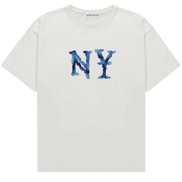 Duke + Dexter Watercolour NY T-shirt Wit