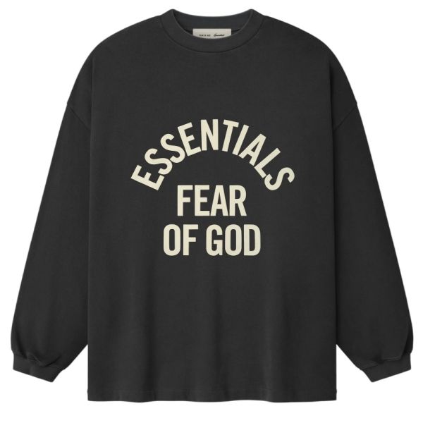 Fear Of God Essentials Campus 90's Longsleeve T-shirt Zwart