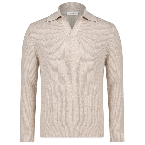 Gran Sasso Tennis Longsleeve Polo Beige