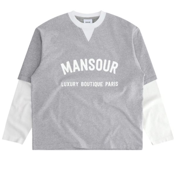 Mansour Double Sleeved Longsleeve T-shirt Grijs