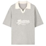 Mansour Jacquard Knitted Polo Grijs