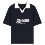 Mansour Jacquard Knitted Polo Navy