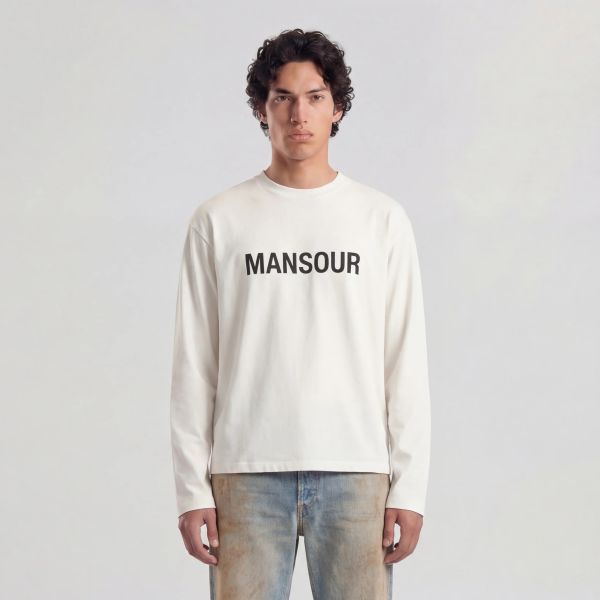 Mansour Monogram Longsleeve T-shirt Off White