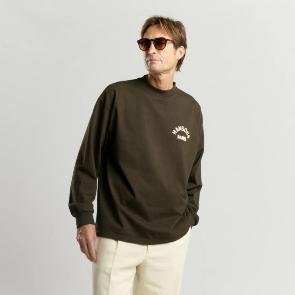 Mansour Paris College Longsleeve T-shirt Bruin