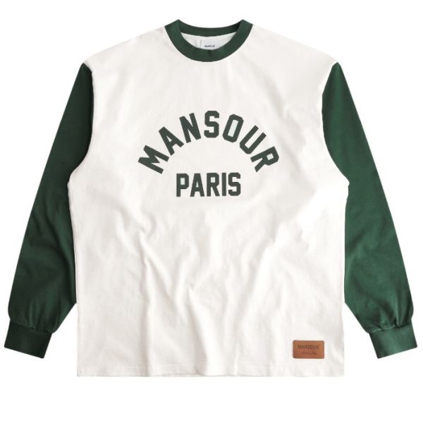 Mansour Paris College Longsleeve T-shirt Wit/Groen