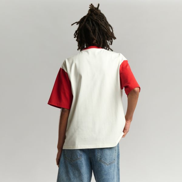 Mansour Paris College T-shirt Wit/Rood