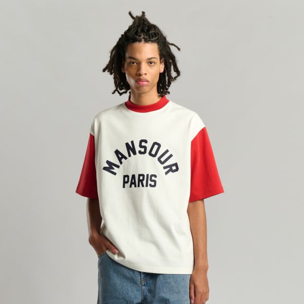 Mansour Paris College T-shirt Wit/Rood