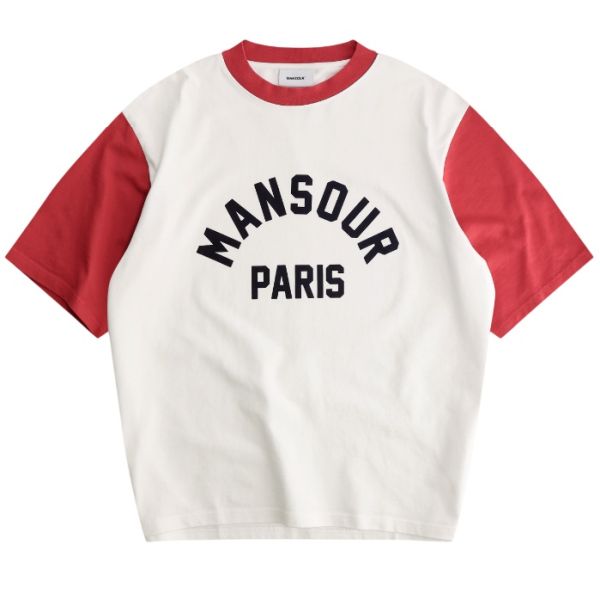 Mansour Paris College T-shirt Wit/Rood
