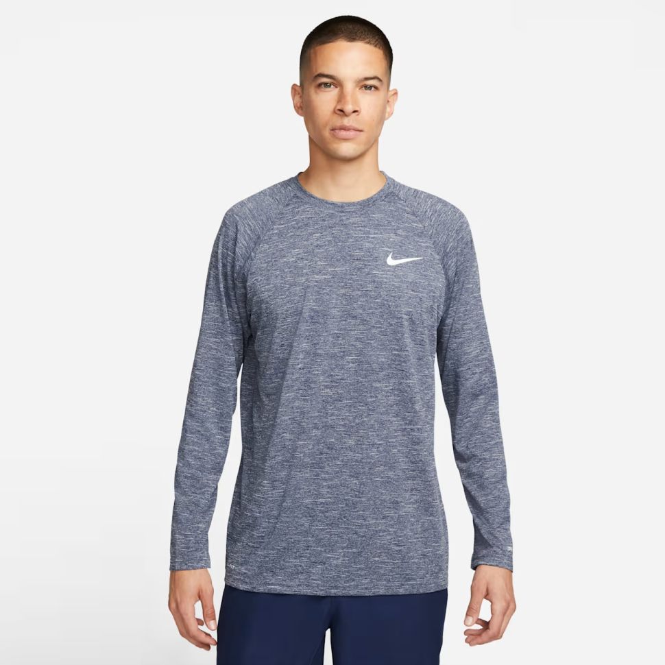 Nike Heathered Hydroguard Longsleeve T-shirt Navy
