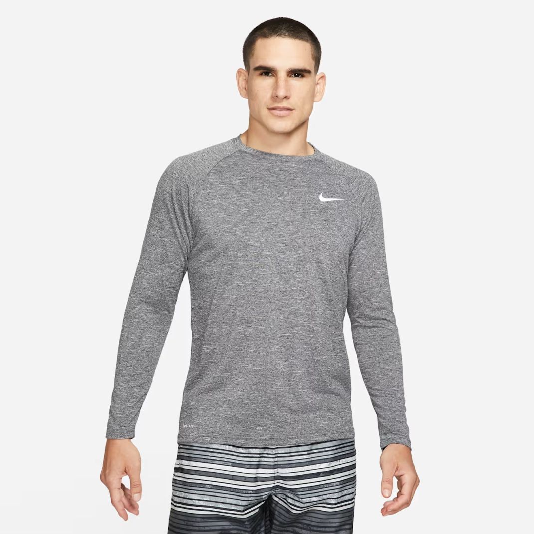 Nike Heathered Hydroguard Longsleeve T-shirt Zwart
