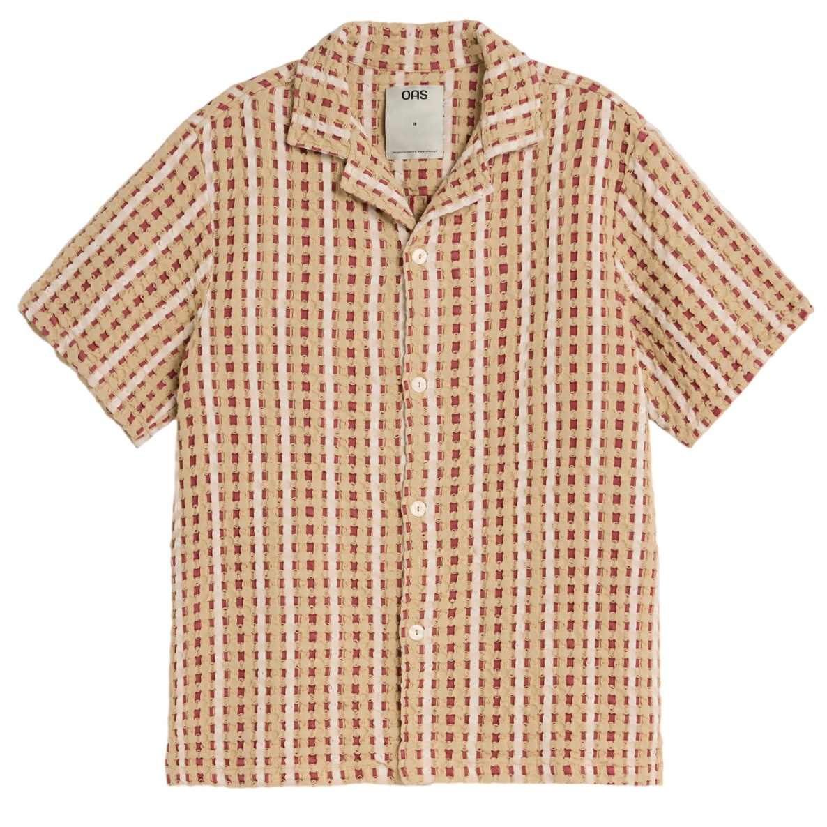 OAS Lano Cuba Overhemd Rood/Beige