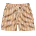 OAS Lano Porto Waffle Korte Broek Rood/Beige