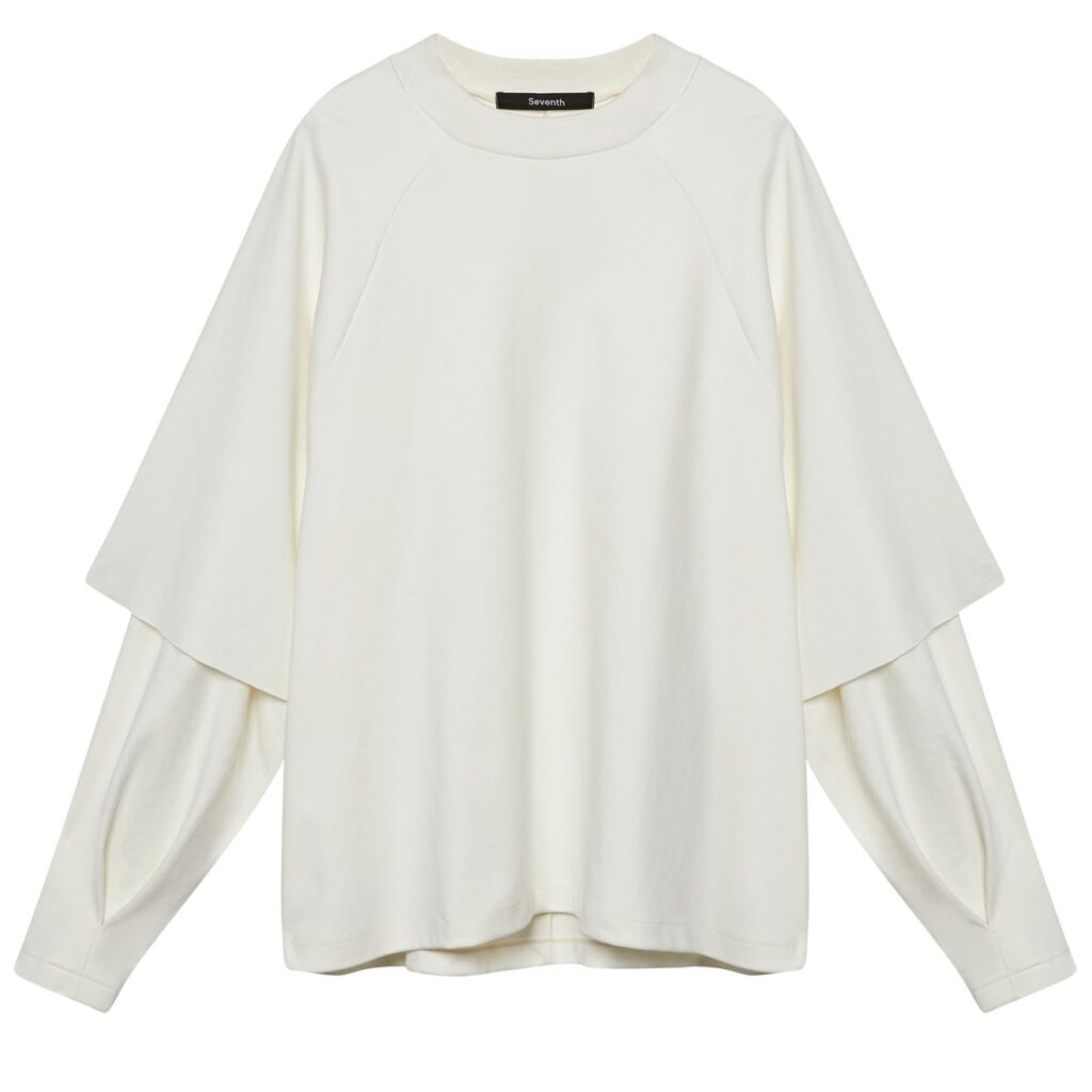 Seventh Raglan Layered Longsleeve T-shirt Off White