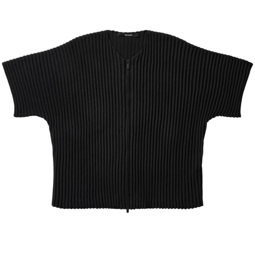 Seventh Rip Knit Kimono Top Zwart