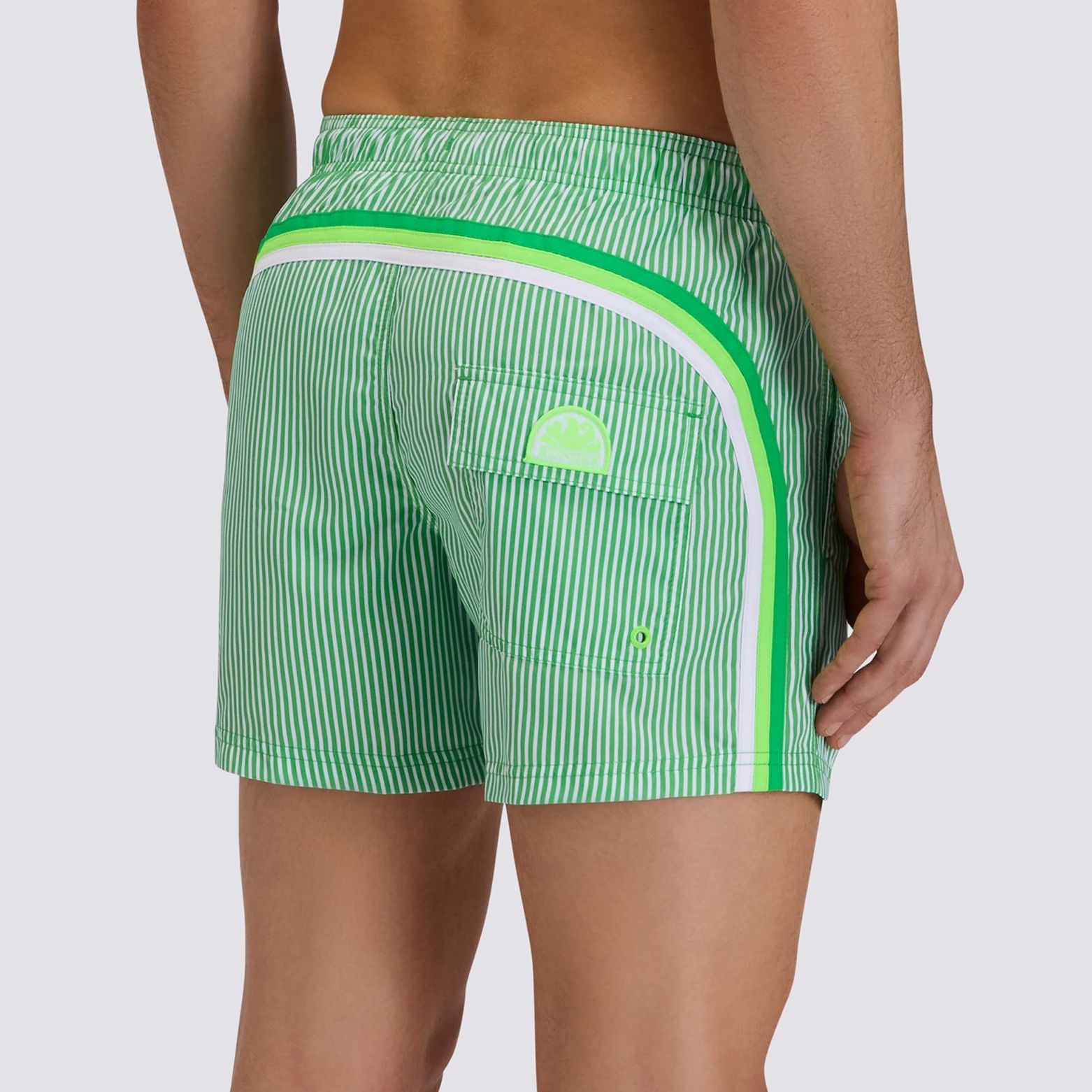 Sundek Printed Striped Zwembroek Licht Groen