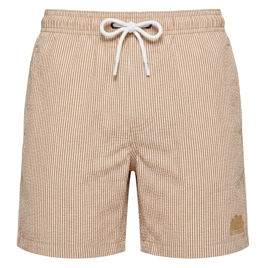 Sundek Striped Zwembroek Beige