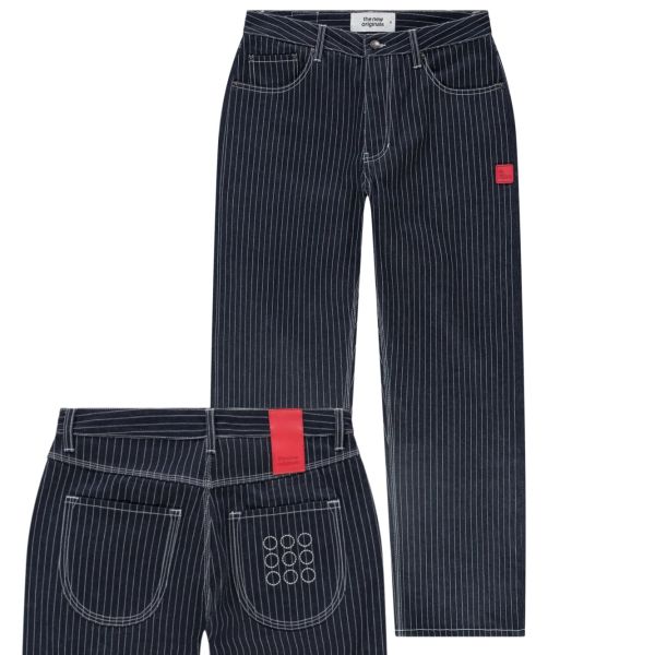 The New Originals 9-Dots Pinstripe Relaxed Jeans Donker Blauw