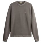 Woolrich Garment Dyed Logo Sweater Donker Groen