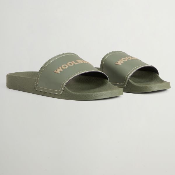 Woolrich Logo Slippers Donker Groen