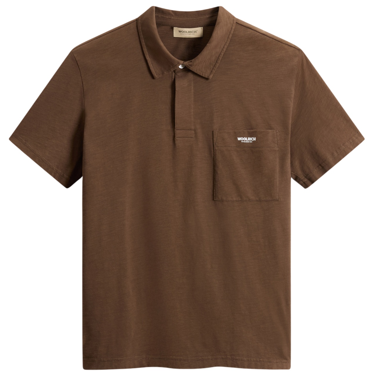 Woolrich Slub Logo Polo Bruin